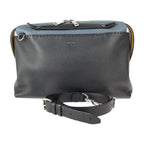 Fendi By-the-way Business Bag 7 Va458 Leather Black Blue Yellow Silver Hardware