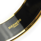 Hermes Bangle Emile GM Metal Cloisonne Light Blue Gold Hardware Logo Accessories — view 6