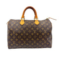 Louis Vuitton Speedy 35 Monogram Leather Brown Handbag Gold