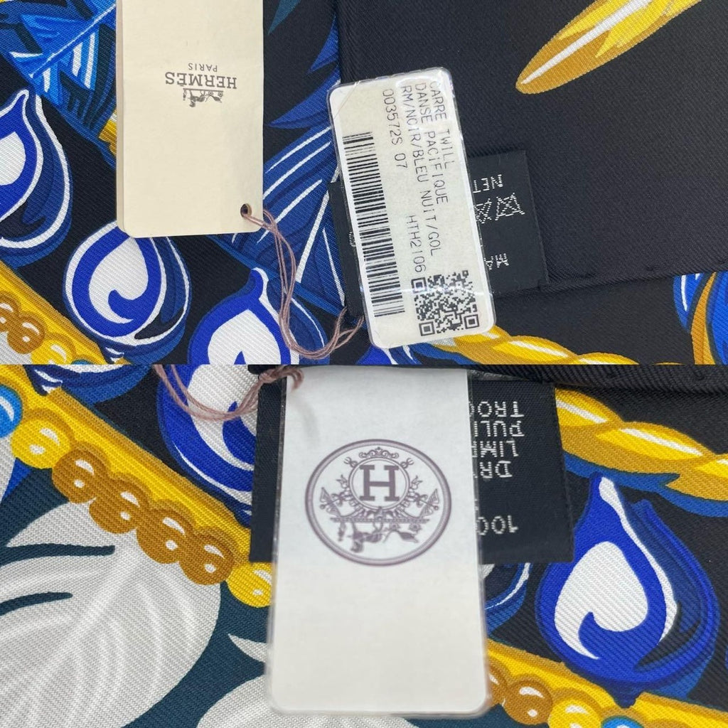 Hermes Carre 90 Danse Pacifique 100% Silk Blue — view 2