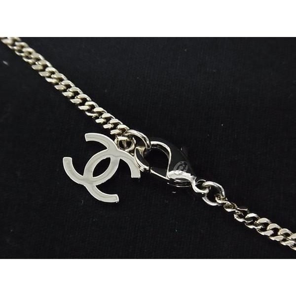Chanel CC Logo Rhinestone Necklace Pendant Gold — view 3