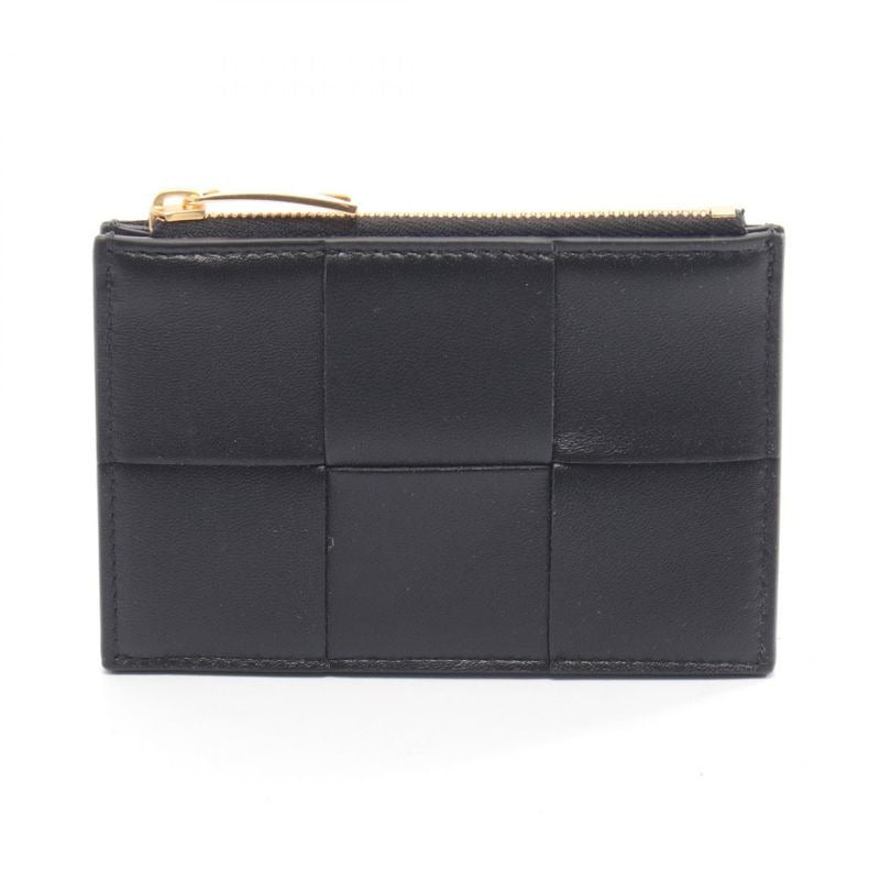 Bottega Veneta Coin Case Cassette Black Leather Card
