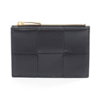 Bottega Veneta Coin Case Cassette Black Leather Card