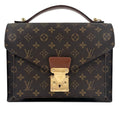 Louis Vuitton Monceau Monogram Leather Brown Handbag Gold