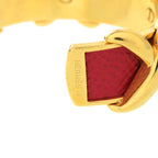 Hermes Cross Metal Leather Red Gold Hardware Bangle Accessories 0371 — view 4