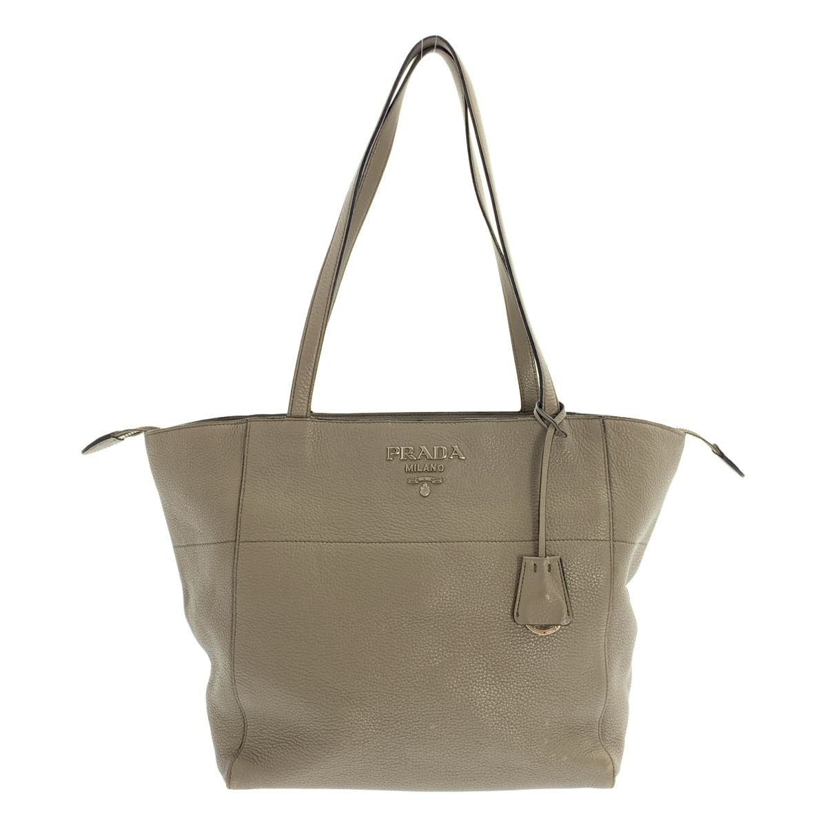 Prada Argilla Leather Tote Gray