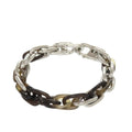 Hermes Amarage Bracelet Buffalo Horn Metal Brown Silver-brown