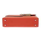Hermes Leather Silver Hardware Velu Chain Mini Shoulder Bag Red Engraved — view 5