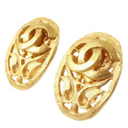 Chanel Oval Vintage Gold Plated 95 a 9.47 g Earrings — view 4