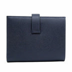 Hermes Bearn Compact Bifold Wallet Blue Nuit Silver Hardware Vo Madame — view 3