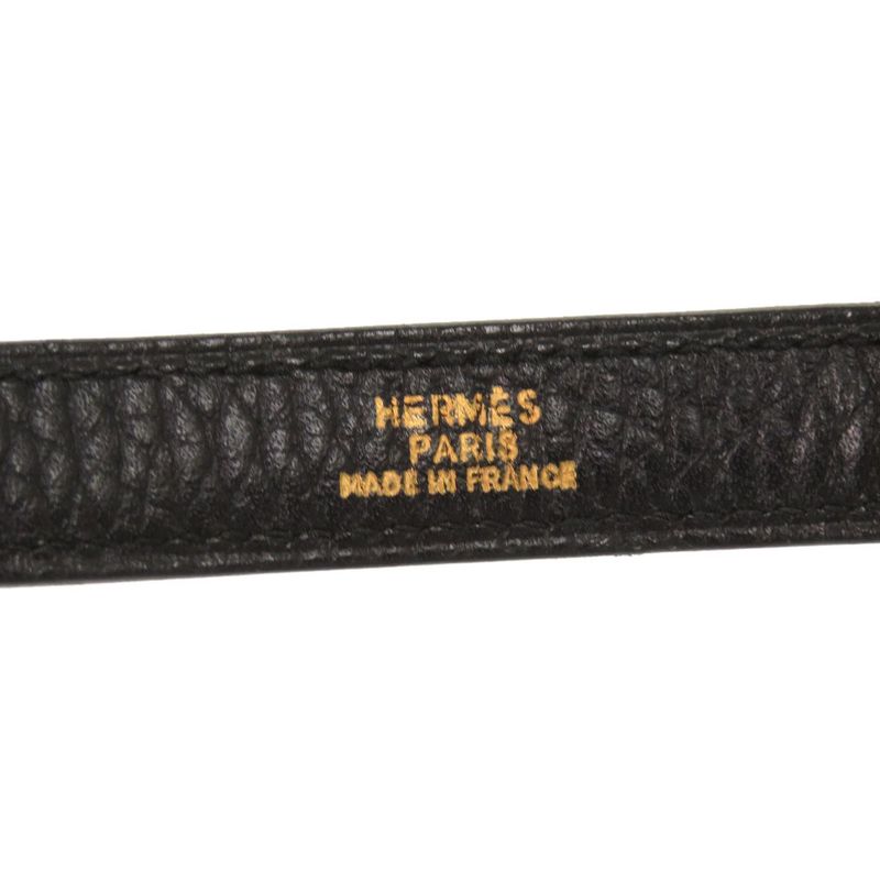 Hermes Kelly Strap Taurillon Cles Mance Black Gold Hardware Shoulder — view 5