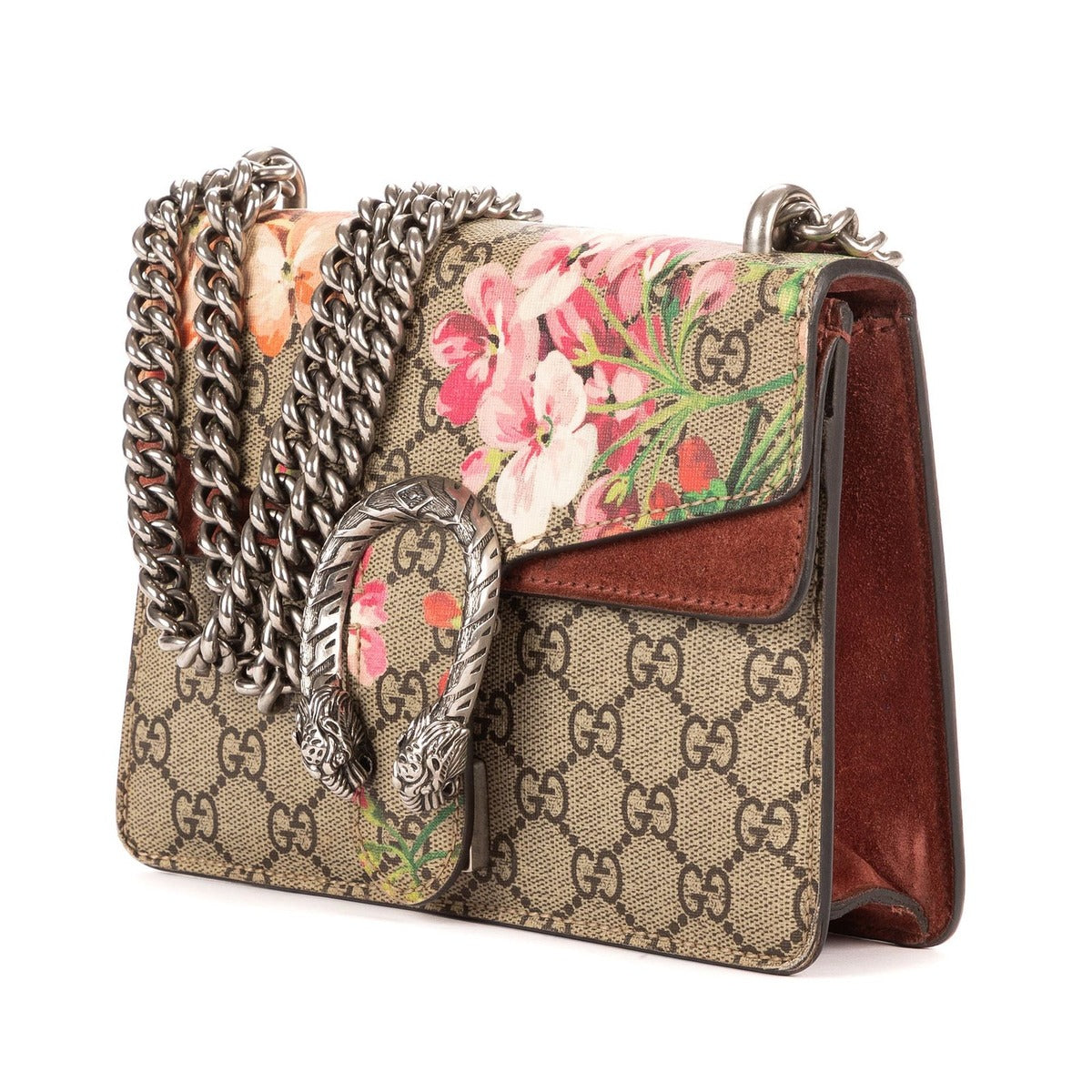 Gucci Blooms Dionysus Beige Burgundy Supreme Canvas Shoulder Bag — view 2
