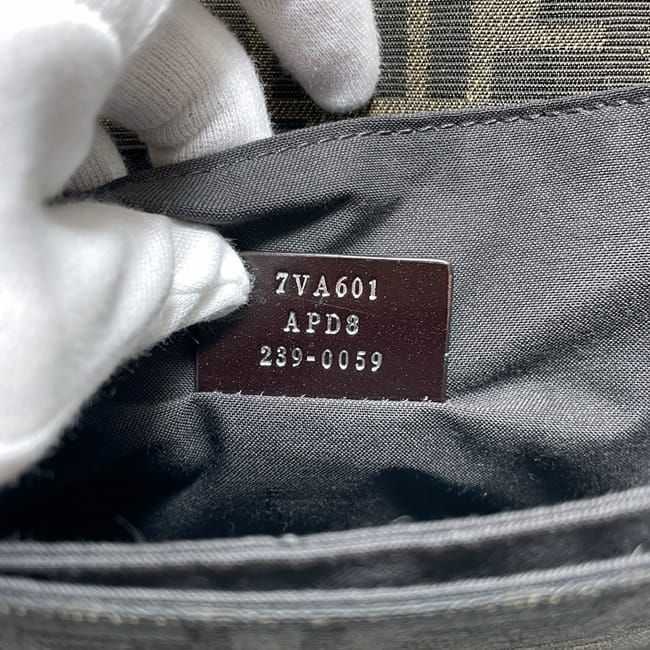 Fendi Shoulder Bag Black Khaki Zucca 7 Va601 — view 4
