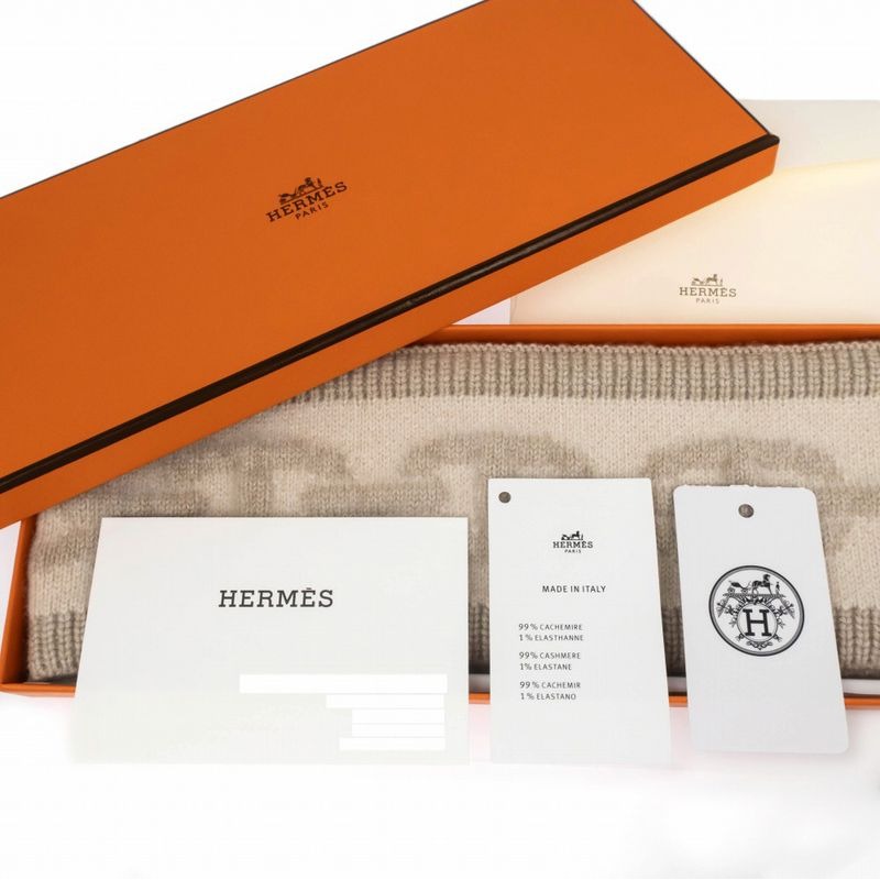 Hermes Headband Chaine D'ancre Cashmere Beige M Size — view 2
