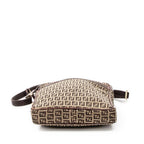 Fendi Zip Messenger Crossbody Brown Zucchino Canvas — view 6
