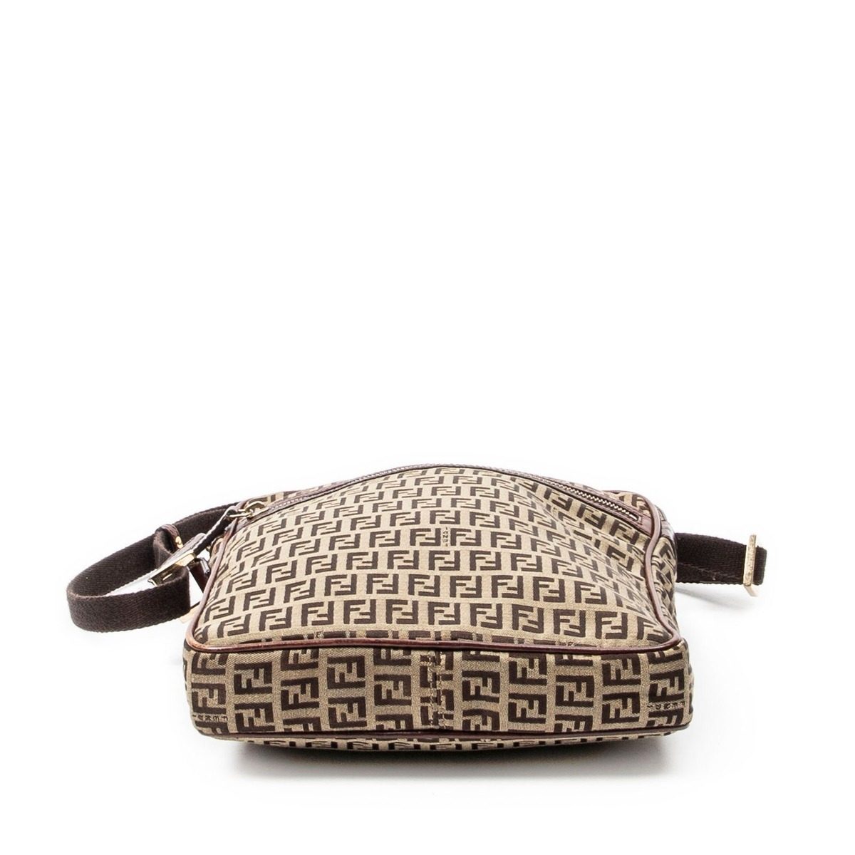 Fendi Zip Messenger Crossbody Brown Zucchino Canvas — view 6