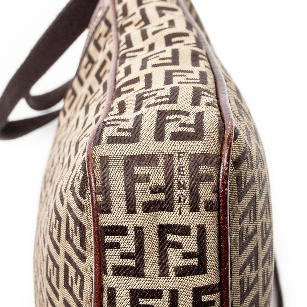 Fendi Zip Messenger Crossbody Brown Zucchino Canvas — view 7