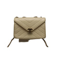 Chanel V-stitch Gold Leather Chain Shoulder