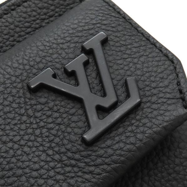 Louis Vuitton Shoulder Bag Aerogram Phone Pouch Grain Leather Black Matte — view 6