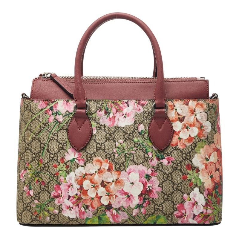 Gucci GG Blooms Handbag Beige Pink Leather
