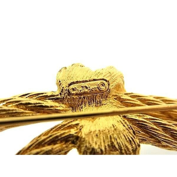 Dior Christian Brooch Lope Motif Gold Metal — view 2