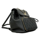 Chanel Backpack Quilted Caviar Leather Black Champagne Gold — view 2