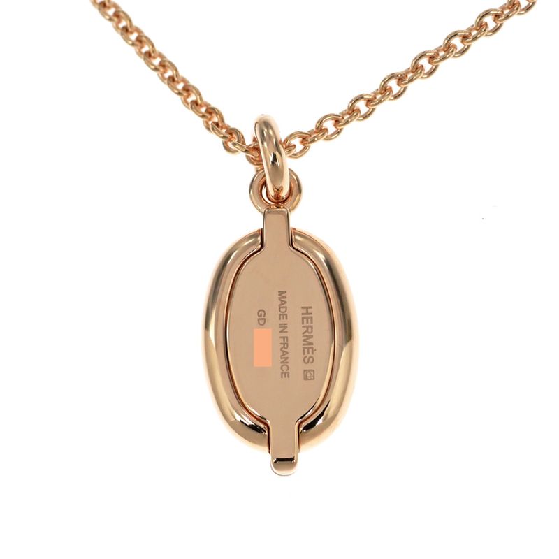 Hermes Necklace Mini Maillon PM Brown Marron Glace R Chaine D'ancre — view 3