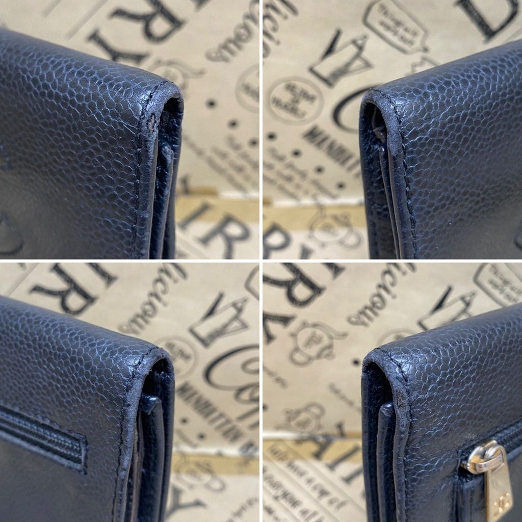 Chanel Trifold Wallet CC Logo Lambskin Black Card Billfold — view 7