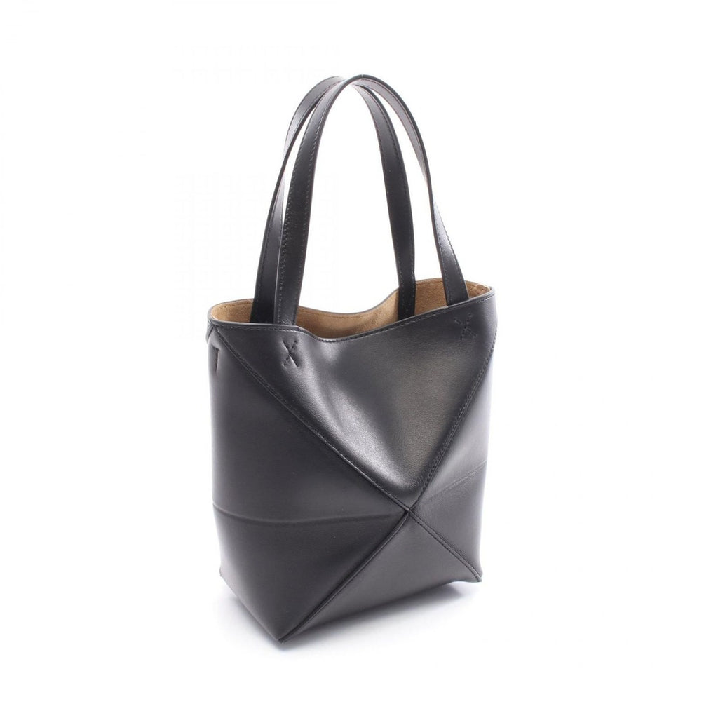 Loewe Handbag Puzzle Fold Mini Black Leather Tote — view 2