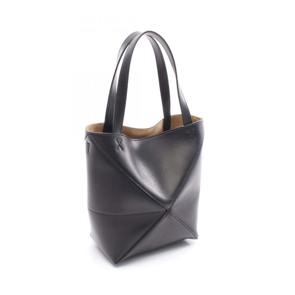 Loewe Handbag Puzzle Fold Mini Black Leather Tote — view 2