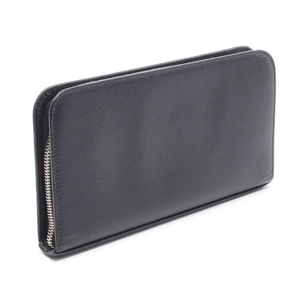 Saint Laurent Paris Round Wallet Black Leather — view 2