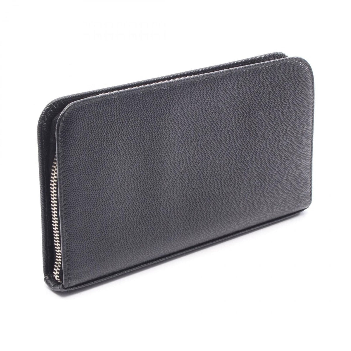 Saint Laurent Paris Round Wallet Black Leather — view 2