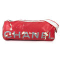 Chanel Shoulder Bag CC Logo Rubber Red X White