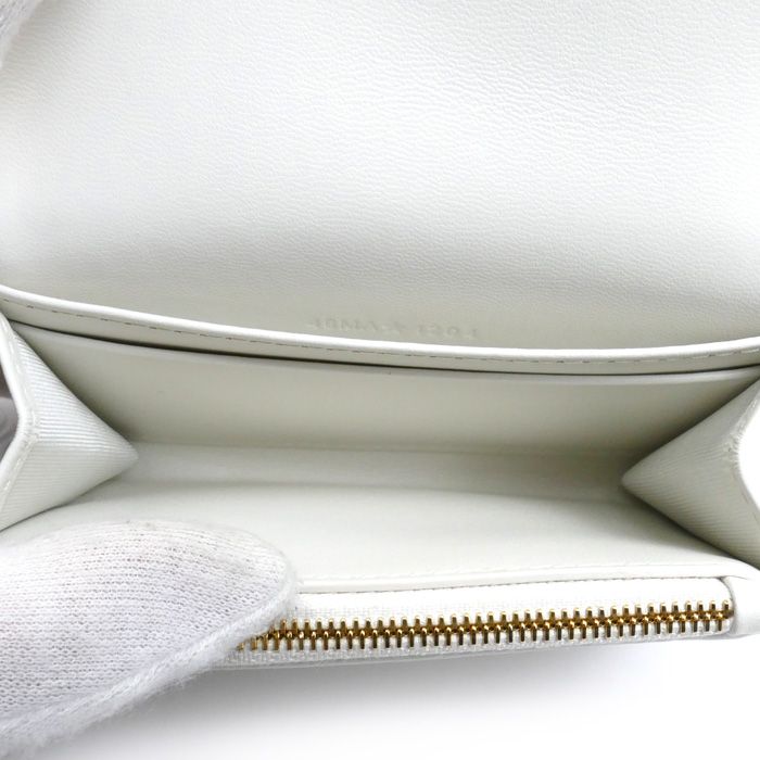 Christian Dior Oblique 30 Montaigne Medium Wallet Coin Case White Gold S2300 Unrg — view 4