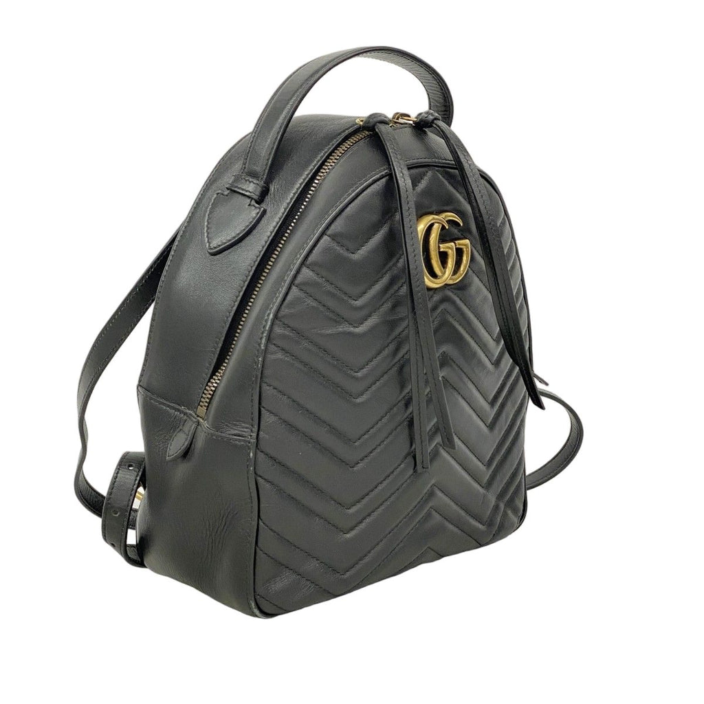 Gucci Backpack GG Marmont Leather Black Gold — view 2