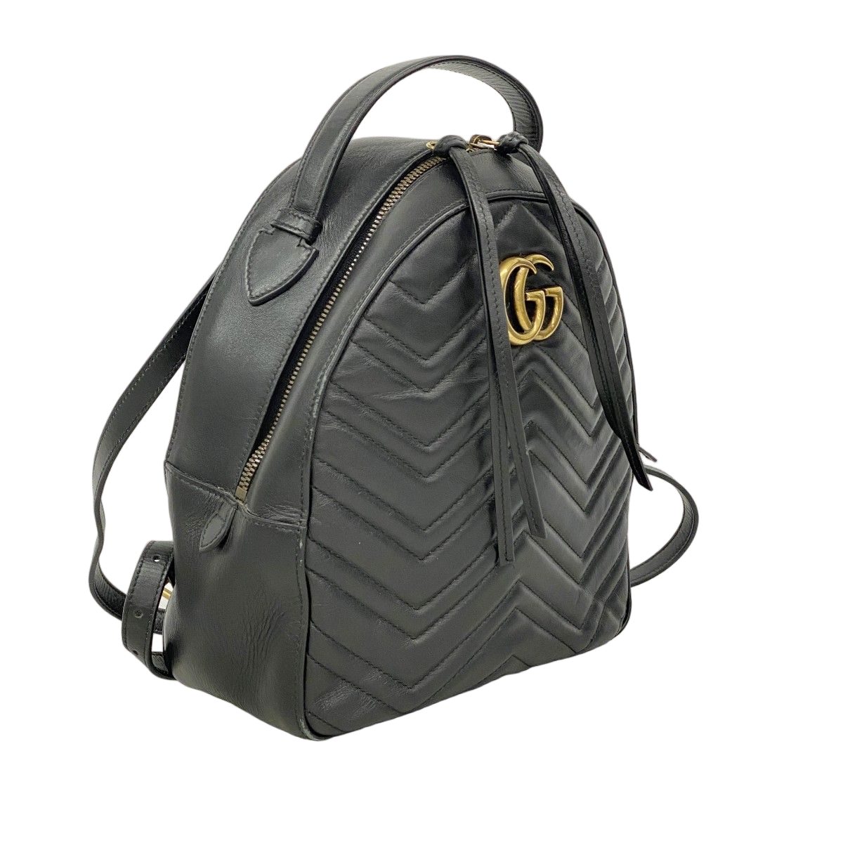 Gucci Backpack GG Marmont Leather Black Gold — view 2