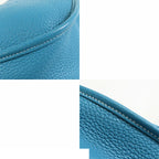 Hermes Evelyne 3 PM Blue Gene Silver Taurillon Shoulder Bag — view 6