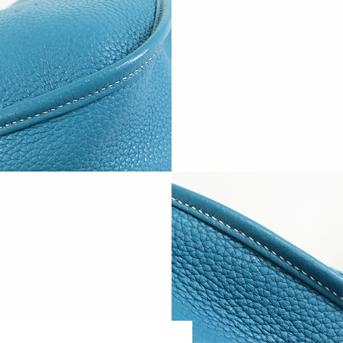 Hermes Evelyne 3 PM Blue Gene Silver Taurillon Shoulder Bag — view 6