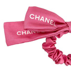 Chanel Aa9064 Logo Silk Ribbon Chou Pink Hair Accessory — view 4