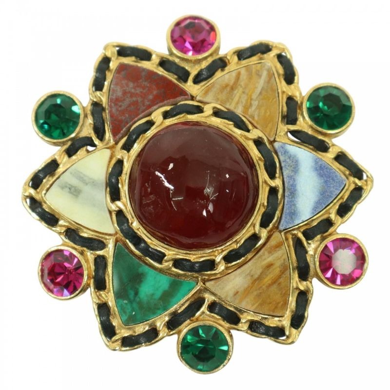 Chanel Brooch Gripore Stone Vintage Coco Accessory GP — view 2