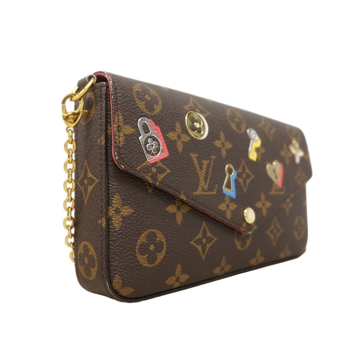 Louis Vuitton Shoulder Wallet Monogram Lovelock Pochette Felicie Brown — view 2
