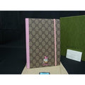 Gucci Disney Collaboration Daisy Duck GG Supreme Pattern Leather Notebook Brown