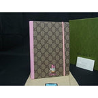Gucci Disney Collaboration Daisy Duck GG Supreme Pattern Leather Notebook Brown