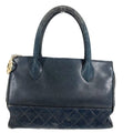 Chanel Handbag Stitch Logo Leather Black