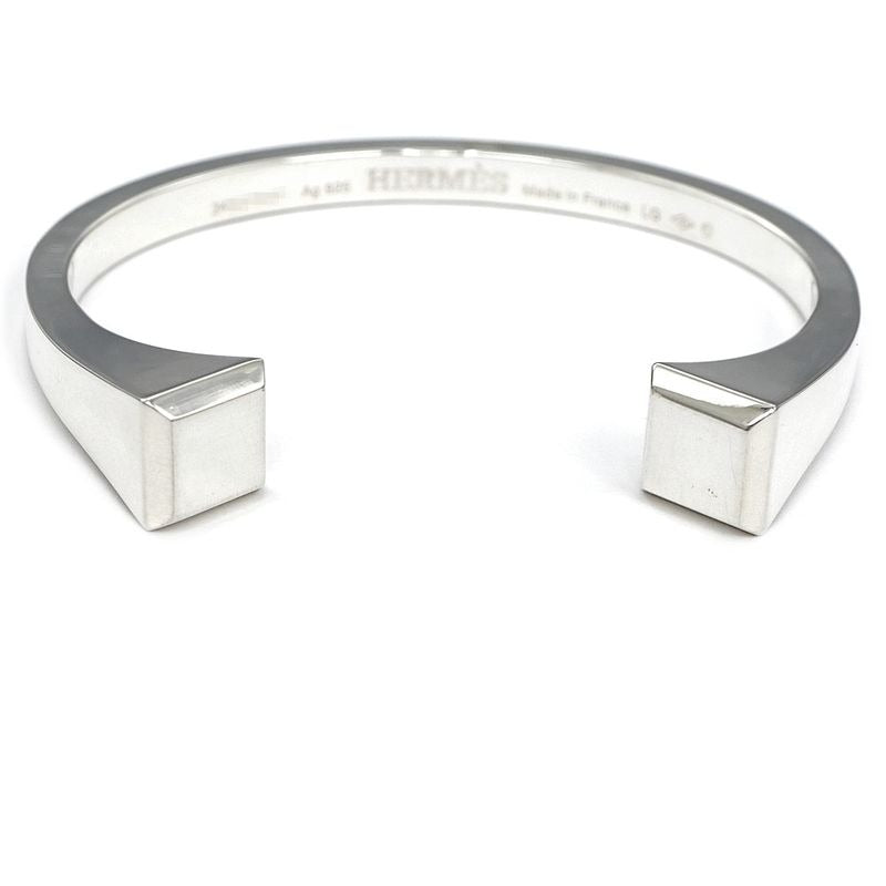 Hermes Bracelet Bangle Cour De Forge LG AG 925 SV Silver Jewelry — view 2