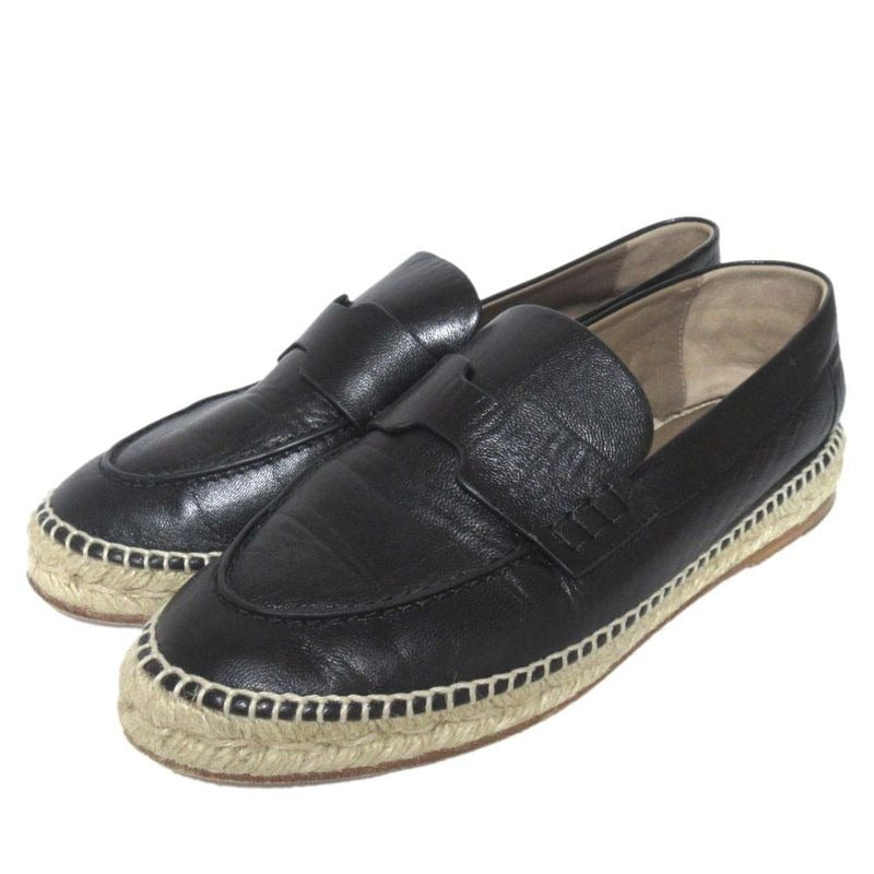 Hermes Trip Espadrilles Slip-on Shoes Size 37 Black