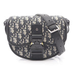 Dior Shoulder Bag Gallop Navy Canvas Leather Beige Black Blue