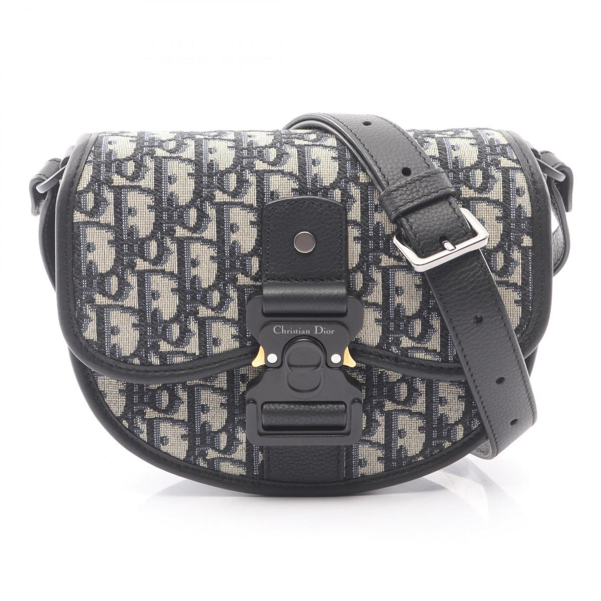 Dior Shoulder Bag Gallop Navy Canvas Leather Beige Black Blue