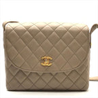 Chanel CC Logo Quilted Turnlock Lambskin Shoulder Bag Gray — view 2