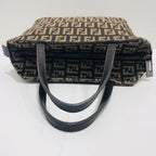Fendi Mini Handbag 8 Bn105 Zucca Pattern Pouch Brown Canvas Xleather — view 7